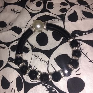 Black and pearl beaded bracelets
